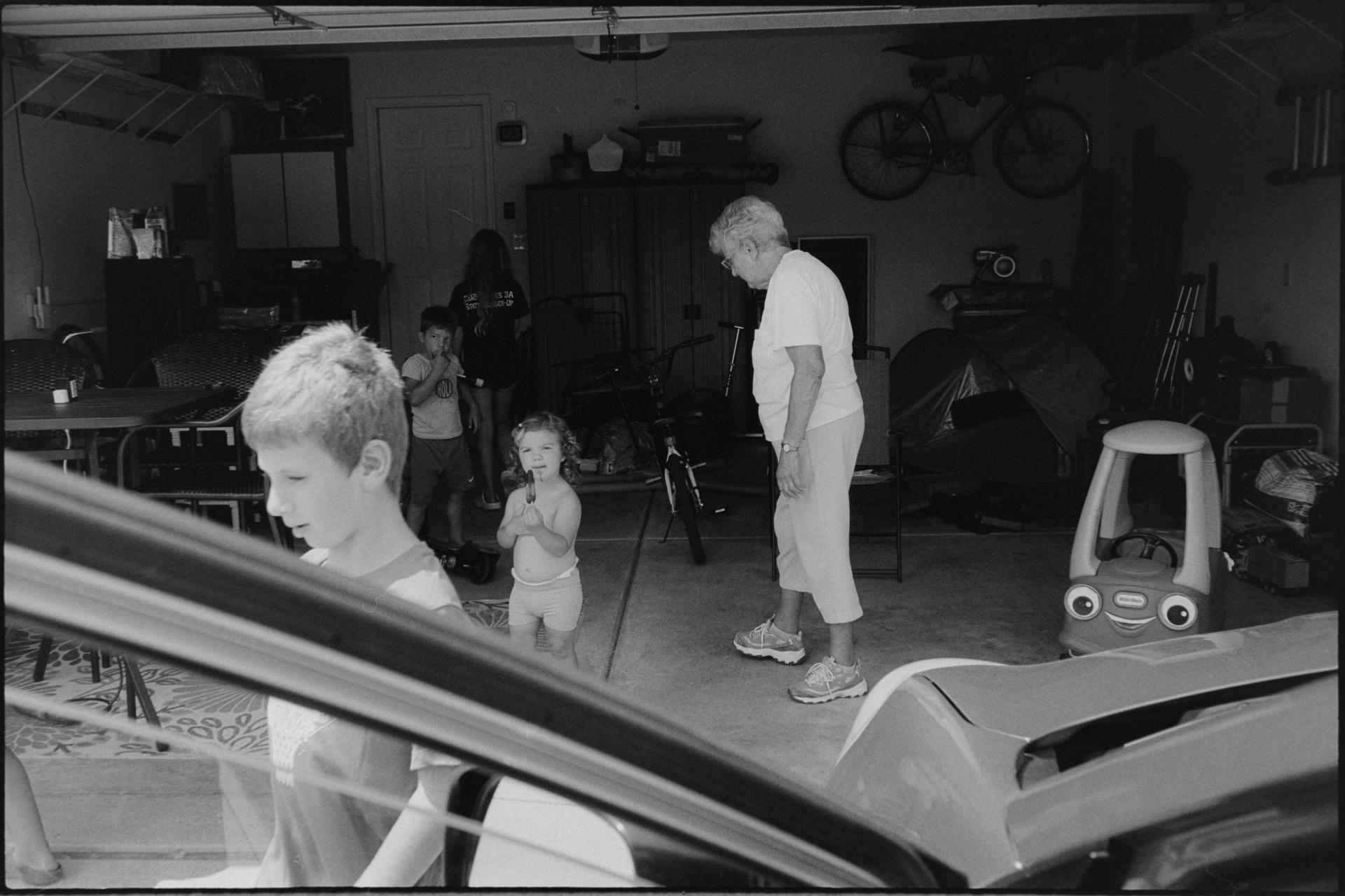 people in garage